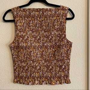 Everlane The Smock Tank Brown Floral